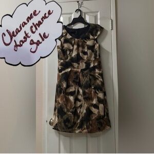 AB Studio Women’s Size 14 Brown and Black Midi Dress